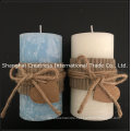 Delightful Colors Vanilla Flavor White Plain Pillar Candle Scented